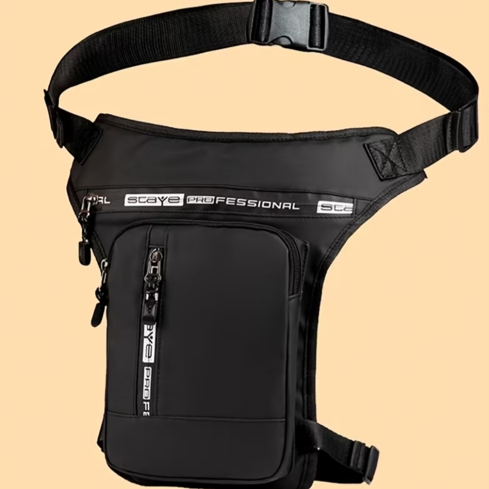 NEW 🛵 Men's Black - Waist Bag Fanny Pack Drop Leg Bag for Climbing & Cycling.